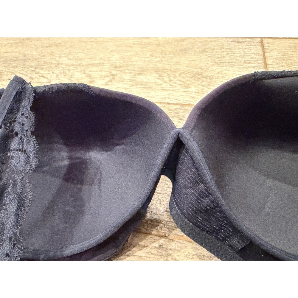 Laura Ashley Bra 38C Navy Blue Wire Free Comfort Lace Trim 38 C NWT Wireless - Picture 12 of 12
